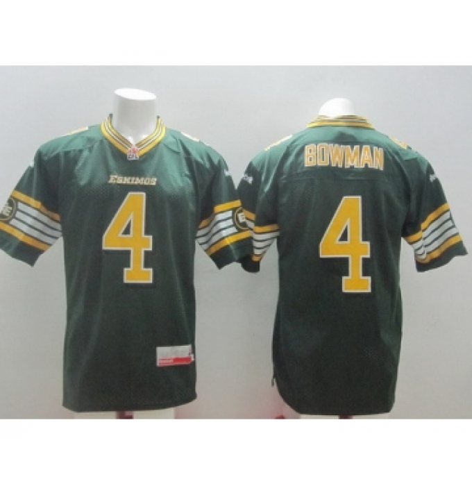 CFL Edmonton Eskimos #4 Adarius Bowman Green Jersey