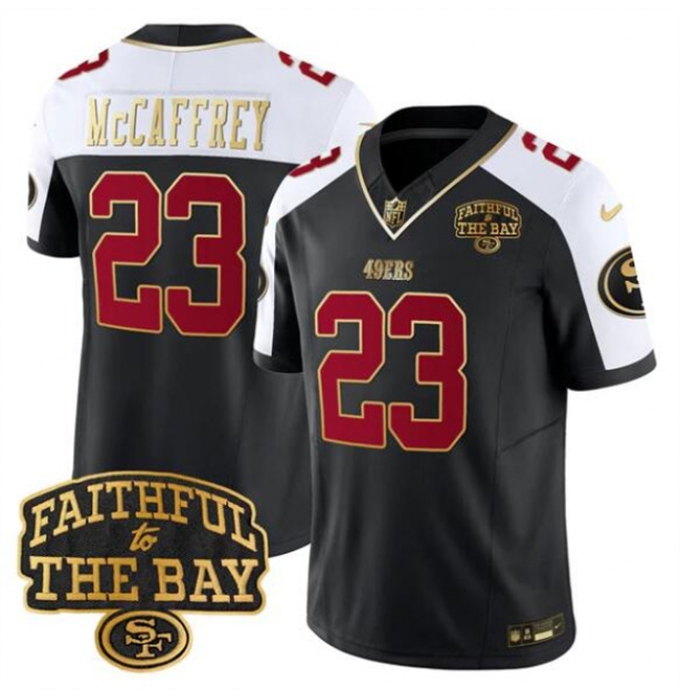 Men's San Francisco 49ers #23 Christian McCaffrey Black Alternate 2025 F.U.S.E. Faithful To The Bay Limited V8 Football Stitched Jersey