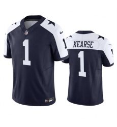 Men's Dallas Cowboys #1 Jayron Kearse Navy White 2023 F.U.S.E. Vapor Limited Football Stitched Jersey