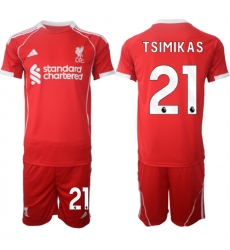 Men's Liverpool #21 Kostas Tsimikas 2025 Red Home Soccer Jersey Suit