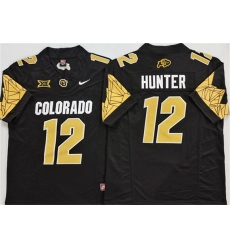Men's Colorado Buffaloes #12 Travis Hunter Black With XII 2025 F.U.S.E. Stitched Football Jersey