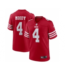 Men's Nike San Francisco 49ers #4 Jake Moody Red Football Stitched Game Jersey
