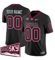 Men's Montana Grizzlies Active Player Custom Black 2025 F.U.S.E. Big Sky Patch Vapor Limited V1 Stitched Football Jersey