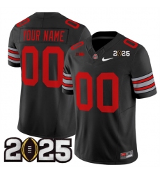 Men's Ohio State Buckeyes Active Player Custom Black 2025 CFP Final Patch F.U.S.E. Vapor Limited Stitched Football Jersey