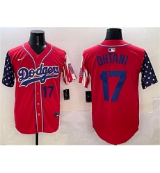 Men's Los Angeles Dodgers #17 Shohei Ohtani Red Limited Stitched Baseball Jersey