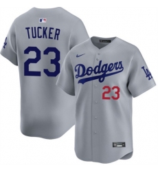 Men's Los Angeles Dodgers #23 Kyle Tucker Grey 2026 Limited Stitched Baseball Jersey