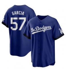 Men's Los Angeles Dodgers #57 Luis Garcia Royal City Connect Cool Base With Stitched Baseball Jersey