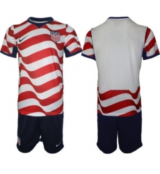 Men's United States Blank White Red 2026 Home Soccer Jersey Suit