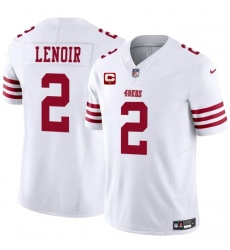 Men's San Francisco 49ers #2 Deommodore Lenoir White 2025 F.U.S.E. With 1-Star C Vapor Untouchable Limited Stitched Football Jersey
