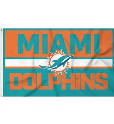 2Pcs Miami Dolphins flag NFL Football Bold 3' x 5' Banner Flag Single Sided - Indoor or Outdoor