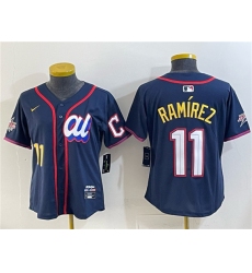 Women's American League #11 José Ramírez Navy 2025 All-Star Edition Limited Stitched Baseball Jersey(Run Small)
