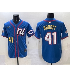 Men's National League #41 Andrew Abbott Blue 2025 All-Star Edition Limited Stitched Baseball Jersey