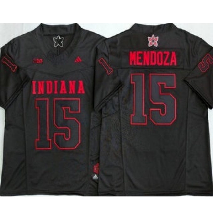 Men's Indiana Hoosiers #15 Fernando Mendoza Limited Black Alternate Fashion College Football Jersey