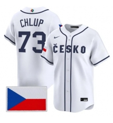 Men's Czech Republic Baseball #73 Marek Chlup Nike White 2026 World Baseball Classic Jersey