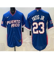 Men's Puerto Rico #23 Fernando Tatis Jr Blue 2026 World Baseball Classic Cool Base Jersey