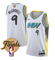 Men's Indiana Pacers #9 T.J. McConnell White 2024-25 City Edition Stitched Basketball Jersey