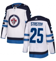 Men's Adidas Winnipeg Jets #25 Paul Stastny Authentic White Away NHL Jersey