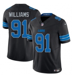 Men's Detroit Lions #91 Tyleik Williams Black 2025 F.U.S.E. Vapor Limited Football Stitched Game Jersey