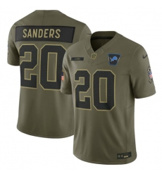 Men's Detroit Lions Active Player Custom Olive 2025 Salute To Service Limited Football Stitched Jersey