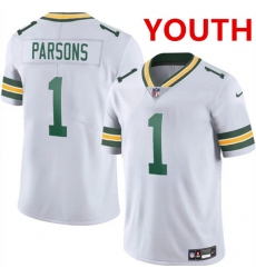 Youth Green Bay Packers #1 Micah Parsons White 2025 Vapor Untouchable Limited Football Stitched Jersey