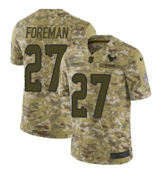 Men's Nike Houston Texans #27 D'Onta Foreman Limited Camo 2018 Salute to Service NFL Jersey