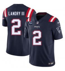 Men's New England Patriots #2 Harold Landry III Navy 2025 F.U.S.E. With 1-Star C Vapor Limited Stitched Jersey