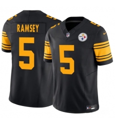 Men's Pittsburgh Steelers #5 Jalen Ramsey Black 2025 F.U.S.E. Color Rush Vapor Limited Football Stitched Jersey