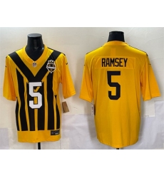 Men's Pittsburgh Steelers #5 Jalen Ramsey Gold 1933 Throwback Alternate Football Stitched Game Jersey