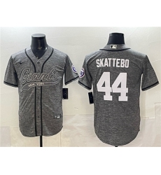 Men's New York Giants #44 Cam Skattebo Gray With Cool Base Stitched Baseball Jersey