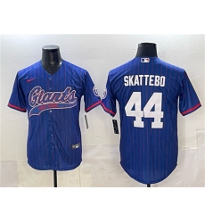 Men's New York Giants #44 Cam Skattebo Royal Pinstripe With Cool Base Stitched Baseball Jersey