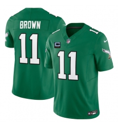 Men's Philadelphia Eagles #11 A.J. Brown Kelly Green 2025 F.U.S.E. With 3-Star C Vapor Untouchable Limited Throwback Stitched Football Jersey