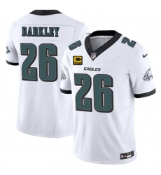 Men's Philadelphia Eagles #26 Saquon Barkley White 2025 F.U.S.E. With 4-Star CVapor Untouchable Limited Football Stitched Jersey