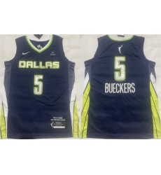 Men's Dallas Wings #5 Paige Bueckers Navy Stitched Basketball Jerseys