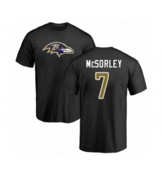 Football Baltimore Ravens #7 Trace McSorley Black Name & Number Logo T-Shirt