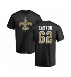 Football New Orleans Saints #62 Nick Easton Black Name & Number Logo T-Shirt