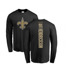 Football New Orleans Saints #91 Trey Hendrickson Black Backer Long Sleeve T-Shirt