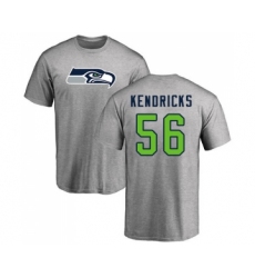 Football Seattle Seahawks #56 Mychal Kendricks Ash Name & Number Logo T-Shirt