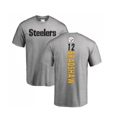 Football Pittsburgh Steelers #12 Terry Bradshaw Ash Backer T-Shirt