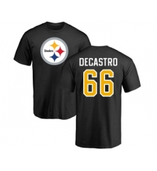 Football Pittsburgh Steelers #66 David DeCastro Black Name & Number Logo T-Shirt