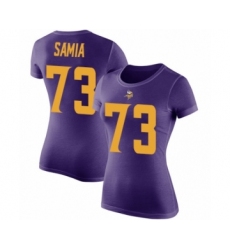Football Women's Minnesota Vikings #84 Irv Smith Jr. Purple Backer Slim Fit Long Sleeve T-Shirt