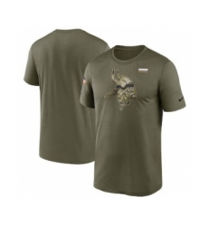 Men's Minnesota Vikings Football Olive 2021 Salute To Service Legend Performance T-Shirt