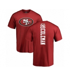 Football San Francisco 49ers #26 Tevin Coleman Red Backer T-Shirt