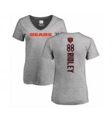 Football Women's Chicago Bears #88 Riley Ridley Ash Backer V-Neck T-Shirt