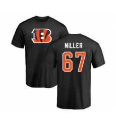 Football Cincinnati Bengals #67 John Miller Black Name & Number Logo T-Shirt