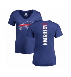 Football Women's Buffalo Bills #15 John Brown Royal Blue Backer T-Shirt