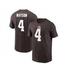 Men's Cleveland Browns #4 Deshaun Watson 2022 Brown Name & Number T-Shirt