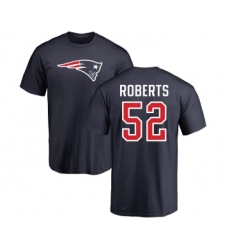 Football New England Patriots #52 Elandon Roberts Navy Blue Name & Number Logo T-Shirt