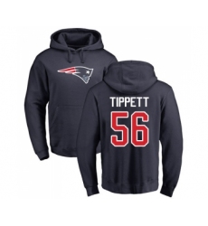Football New England Patriots #56 Andre Tippett Navy Blue Name & Number Logo Pullover Hoodie