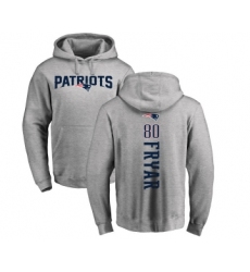 Football New England Patriots #80 Irving Fryar Ash Backer Pullover Hoodie