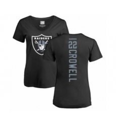 Football Women's Oakland Raiders #22 Isaiah Crowell Black Backer T-Shirt